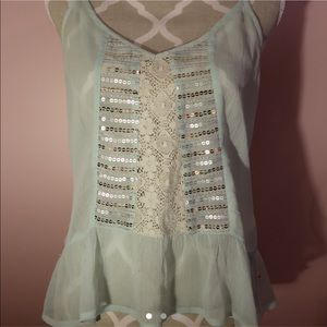 Pretty detailed mint cami top